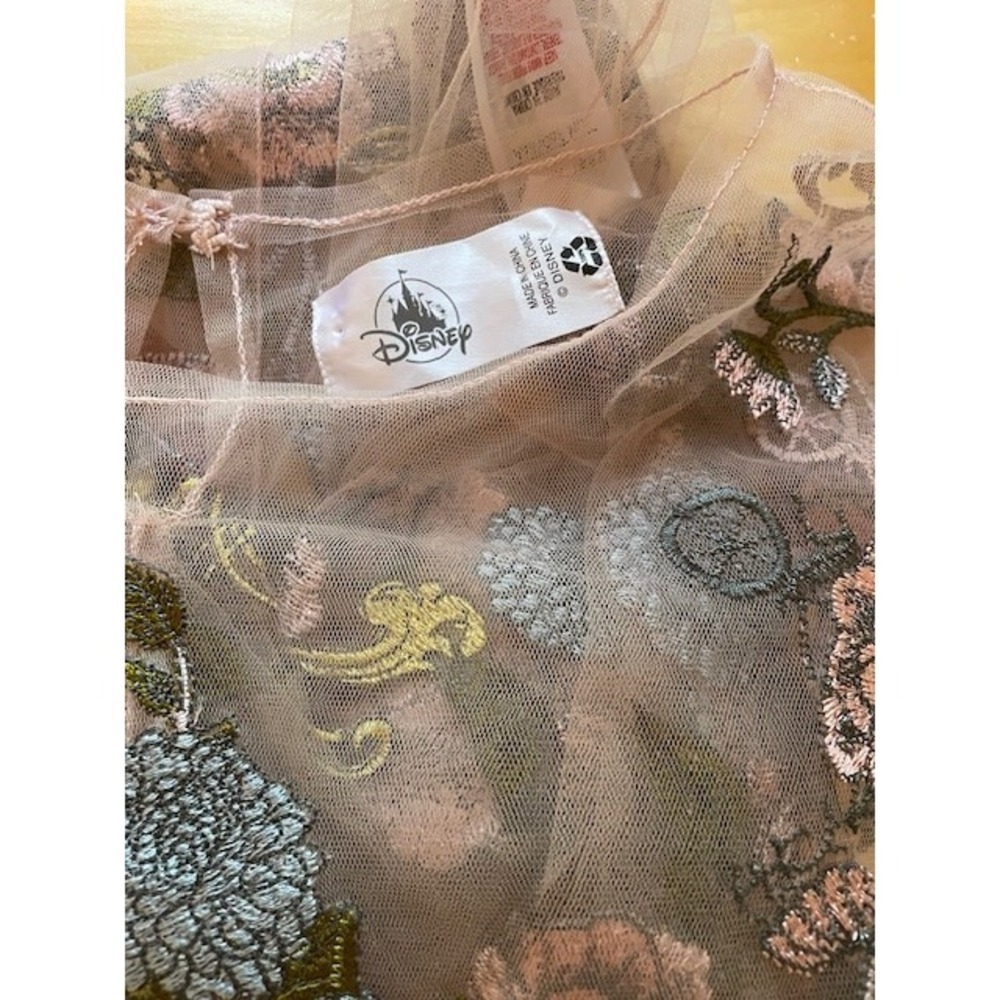 DISNEY Princess Aurora Sleeping Beauty Sheer Floral Embroidery Women Top XS - Picture 6 of 7